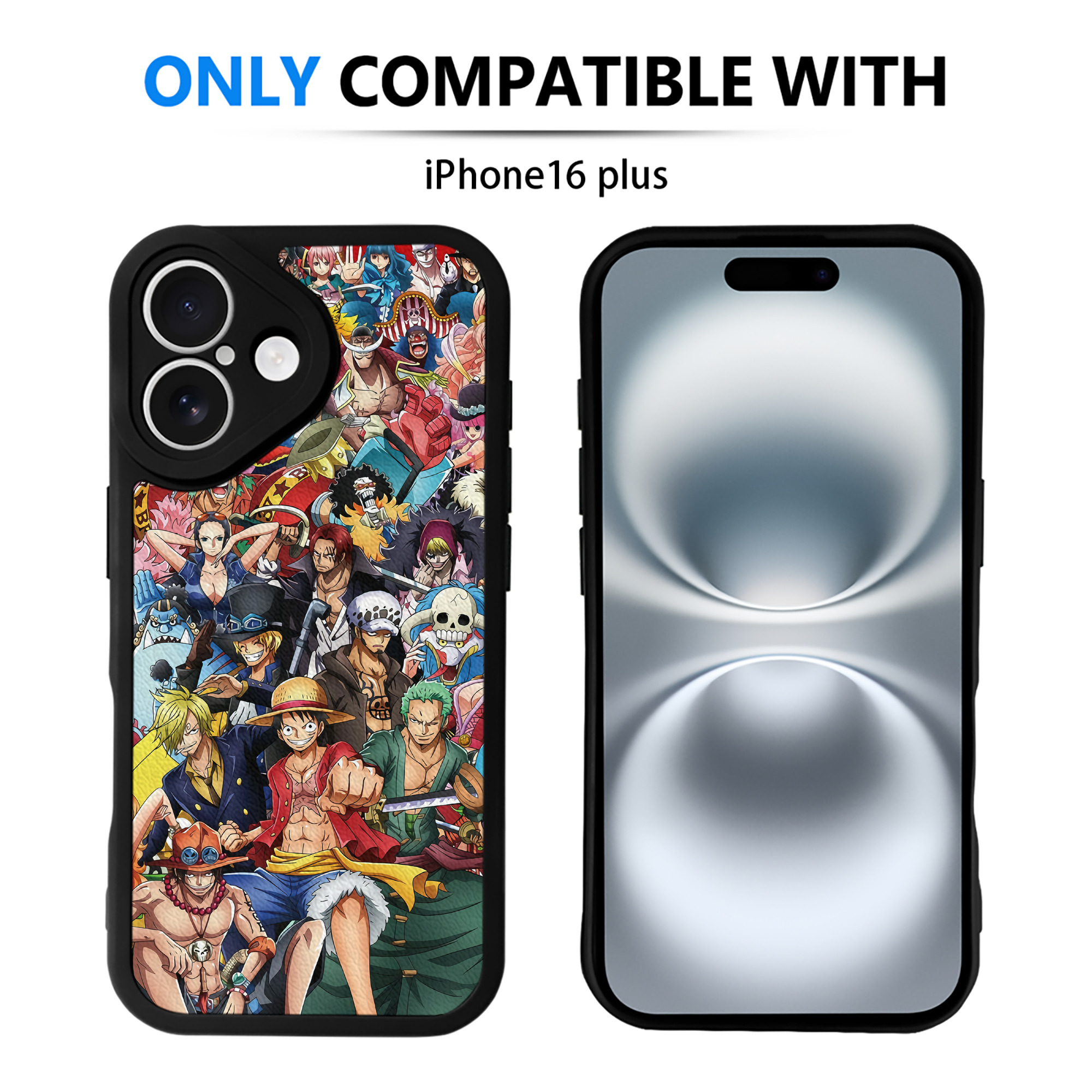 （画像用） ワンピース ONE PIECE 【iPhone 16シリーズ対応】シリコンスマホケース（レザー調） 材質：シリコン